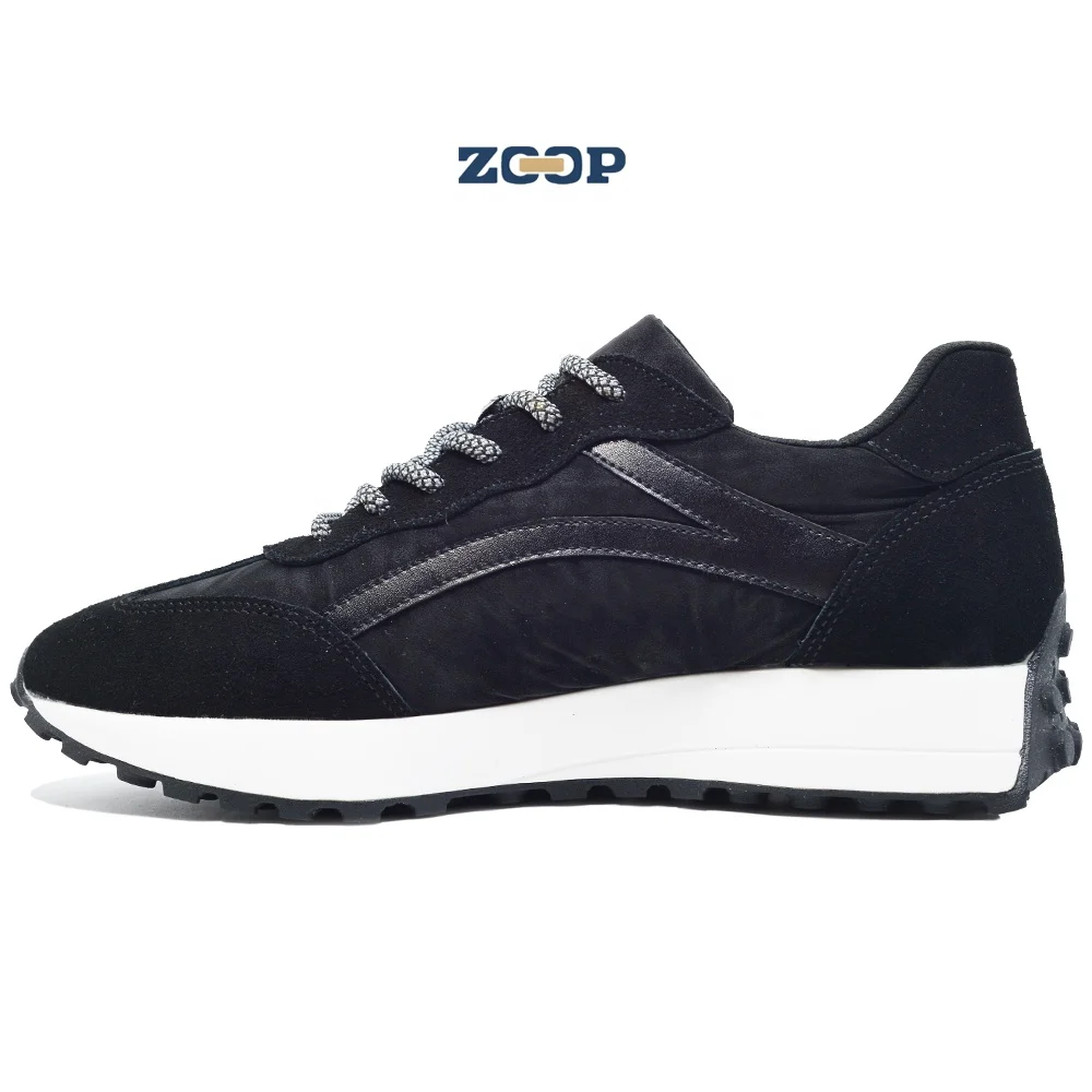 

Breathable suede upper men running shoes black fashion sneaker for men winter