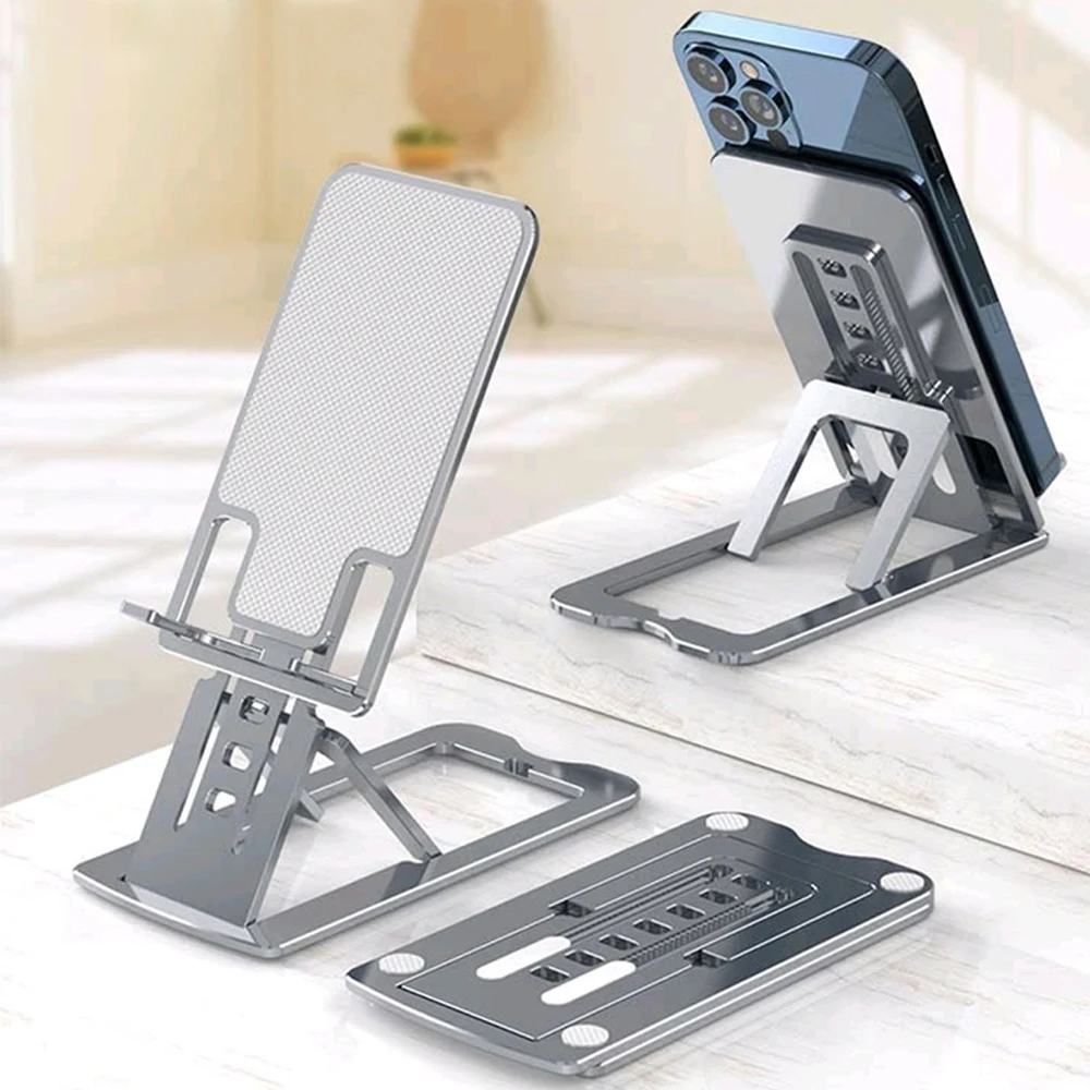 

Aluminium desktop office mobile holder metal folding alloy phone stand bracket for ipad for iphone