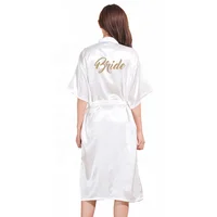 

Lynmiss Private Label Long Pajamas Embroidered Mother of the Bride Robe White Wedding Kimono Silk Sleep Women Bridesmaid Robes