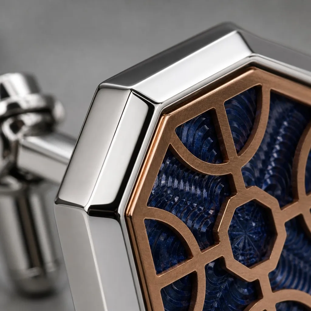 Multi-Faceted Silver Bezel with Mirror Polished Chamfer