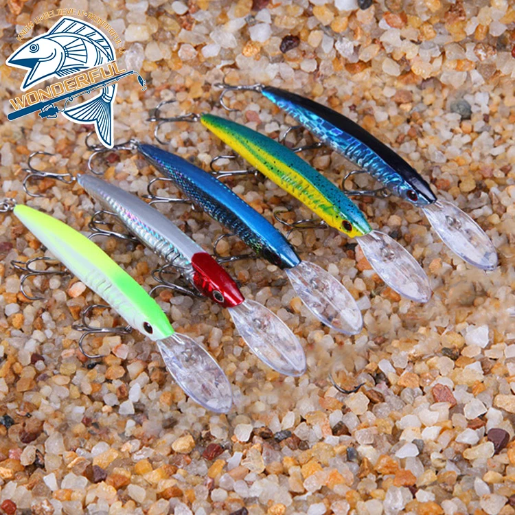 

Factory Wholesale Price Plastic ABS Big Game Sea Bass Hard Baits Long Lip Fishing Minnow Lure For Freshwater