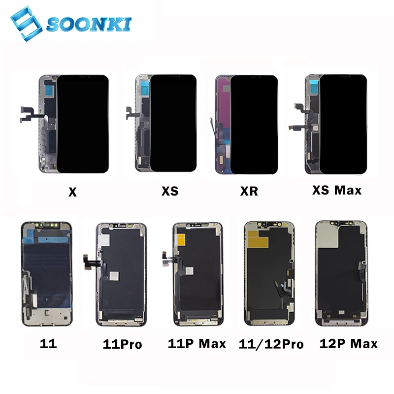 

Factory mobile LCD display for iphone pantallas para celulares lcd for iphone X XR XS Max 11 12 Pro Max screen lcd oled ekran