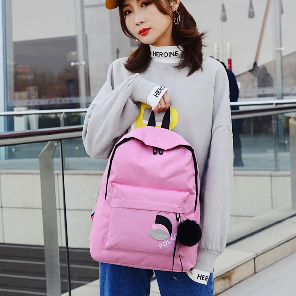 

High Quality Wholesale New Women's Canvas School Girls New Design Travel Backpack, Picture color