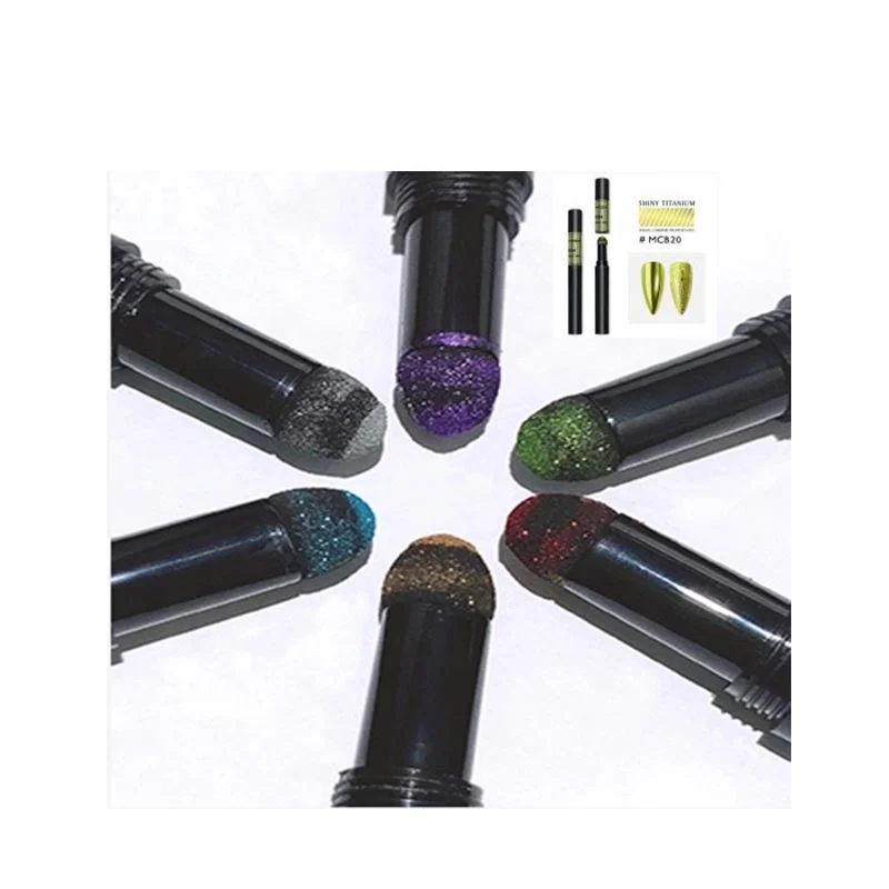 

Mirror Powder Pen Mirror Effect Mica Powder Bulk 25 Colors Nail Mirror Air Cushion Device Nail Art Powder Pen