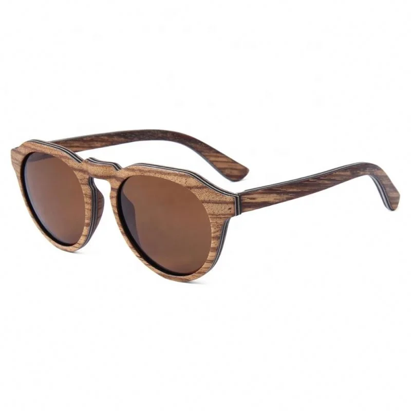 

2021 new arrivals private label wooden round sunglasses polarized