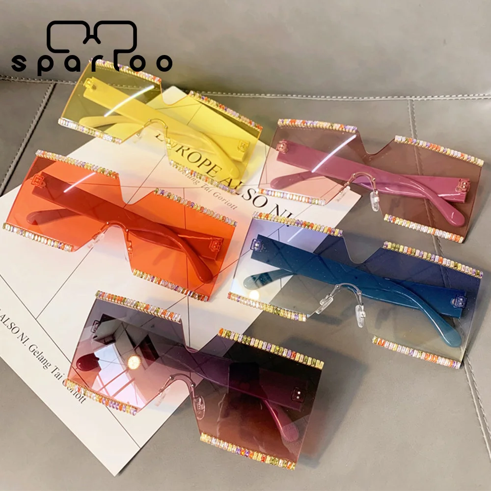 

Sparloo 1714 Rimless Wholesale Rhinestone Sunglasses Ladies 2021 bling shades