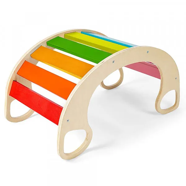 

Pikler Arch Rocker Wooden Rocking Play Balance Board Montessori Climbing Arch for Kids, Natural wood