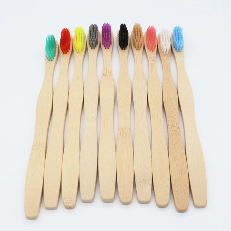 

Thick crank wholesale bamboo toothbrush for adult, Customized color
