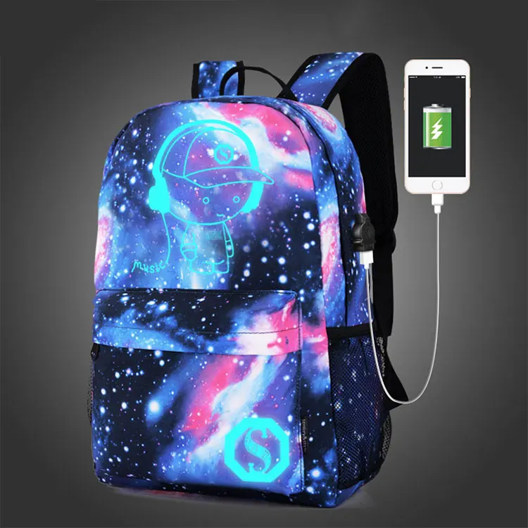 

New Student School Bag Hip Hop Fashion Starry Sky Back Pack Men Women Oxford Waterproof Backpack Unisex Travel Backpacks, As picture