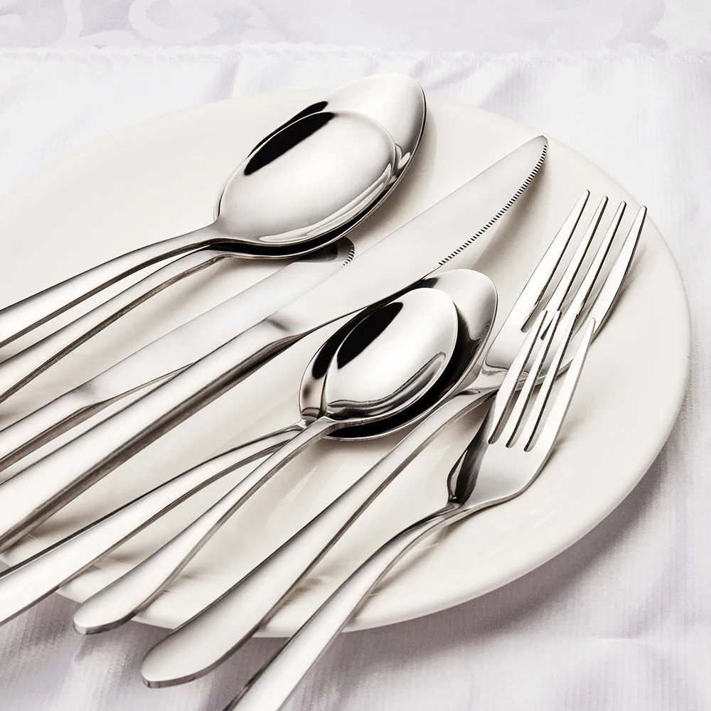 

Restaurant cheap reusable flatware set 58pcs dinner spoons forks and knife hot sale silver stainless steel cutlery