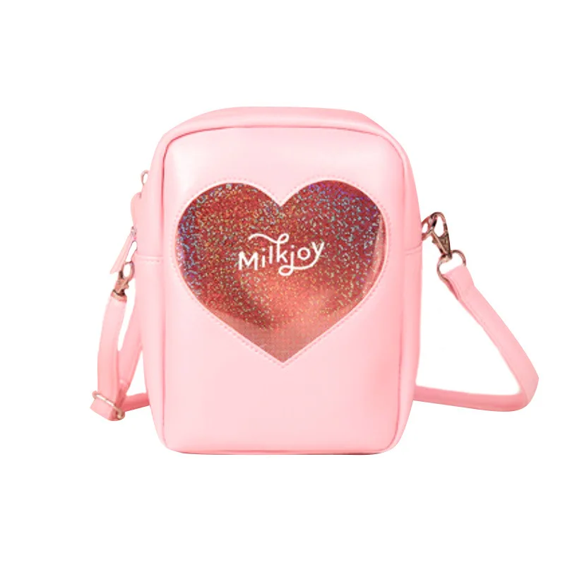 

New Design Hot Sale Girls Colorful Jelly Bag PVC Phone Bag Waterproof Heart Crossbody Bag