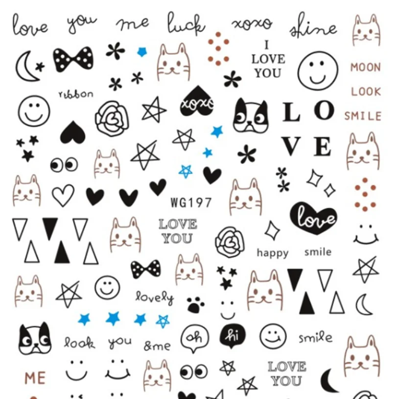 

WG Cute Cartoon Children for children nail decals gift nail stickers