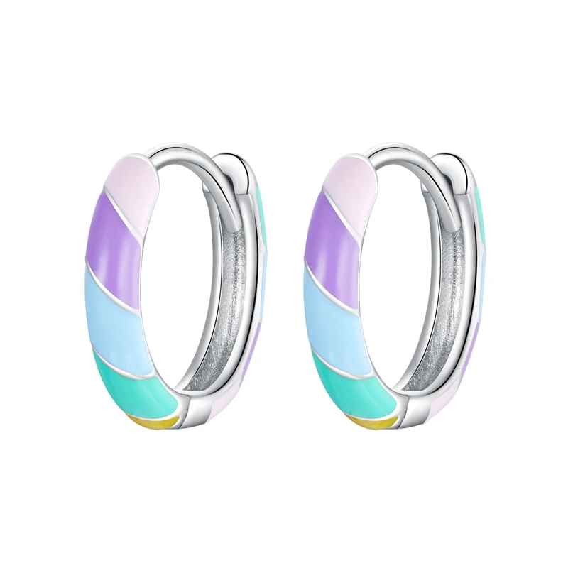 

Fashion ear hoop colorful tiny enamel design sterling silver jewelry 925 hoop earrings for Ladies