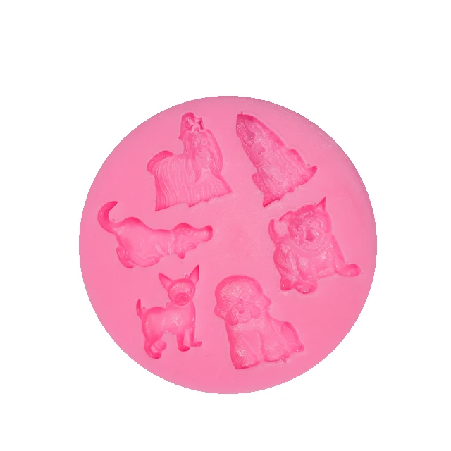 

chocolate baking tools cake decorating supplies pet dog silicone molds, Pink