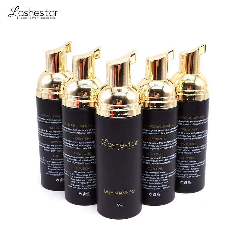 

wholesale quality private label lash extension foam shampoo cleanser, Clear and customized color