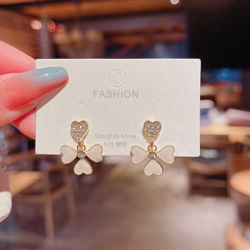 

wholesale 18k gold plated geometric flower earrings woman ladies heart earrings designs pictures designs for party girls, Colorful