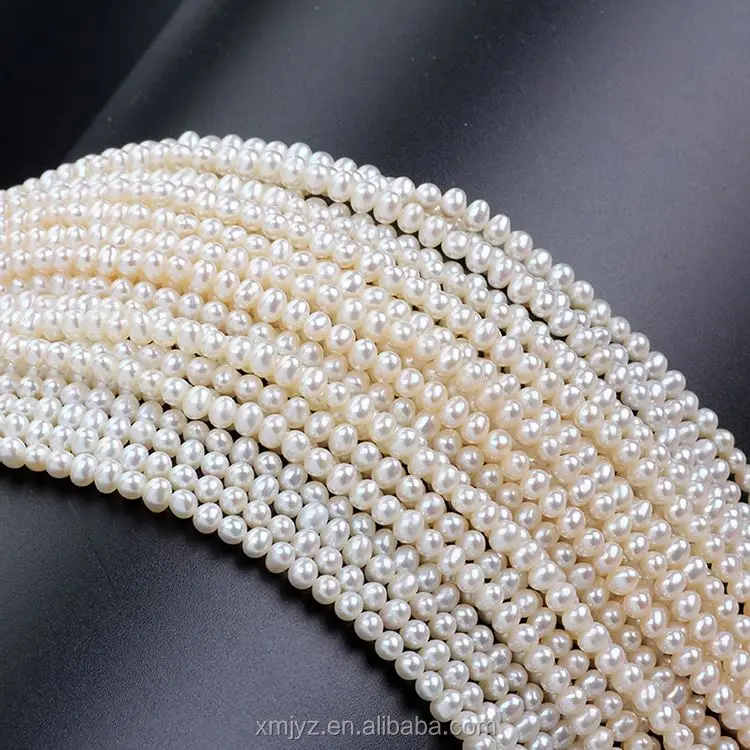 

Certified ZZDIY031 Edison Pearl Strand 4.0-4.5Mm Round Aaa3 Real Pearl Loose Necklace