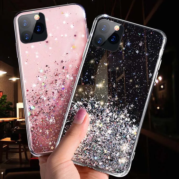 

High Quality Waterproof Hard Material Glue Glitter With Dustproof Plug Phone Back Case Cover For Samsung Galaxy A70 / A70S