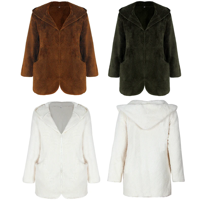 

RTS Fashion soft fleece solid long sleeve girls sweater women hooded cardigan 2020, As picture show