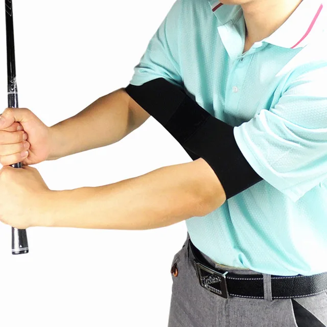

NEW Golf Swing Trainer beginner Practice Guide Gesture Alignment Training Aid Aids Correct Swing Trainer Elastic Arm Band Belt, Black