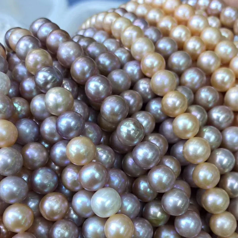 

Wuzhou 3A natural round shape freshwater pearl 5mm-5.5mm for making colorful decorative natural pearl necklace