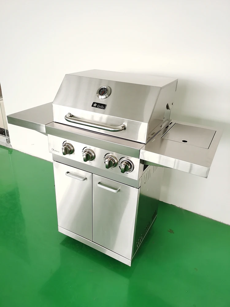 3 Burners Stainless Steel Spit Rotisserie Grill Gas Portable Barbecue