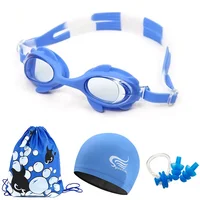 

Colorful Kids anti fog swimming goggles swim caps with exquisite packaging