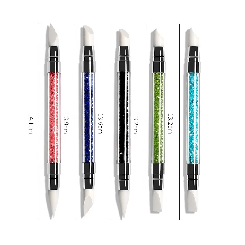 

Double Heads Nail Art Shaping and Pressing Brush Pen  Manicure Professional Tools Brush Pen With Cr