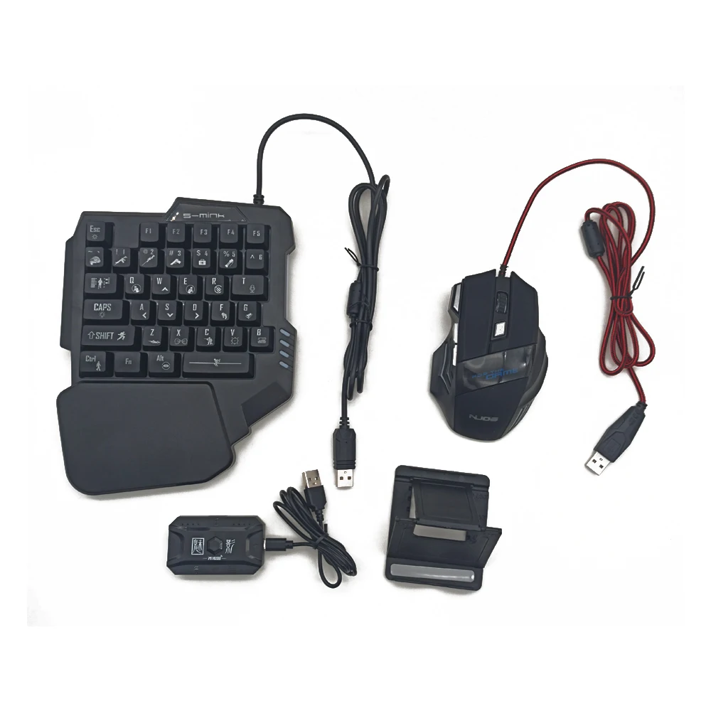 Smart Keyboard With Phone Holder And Adapter Rainbow Color Led Light