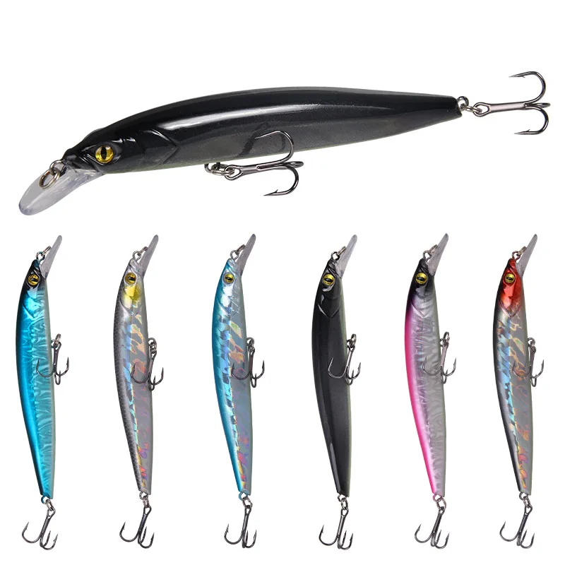 

Custom fishing lures minnow 12cm 11.8g bass fishing lure and baits saltwater freshwater lure with treble hook, Various