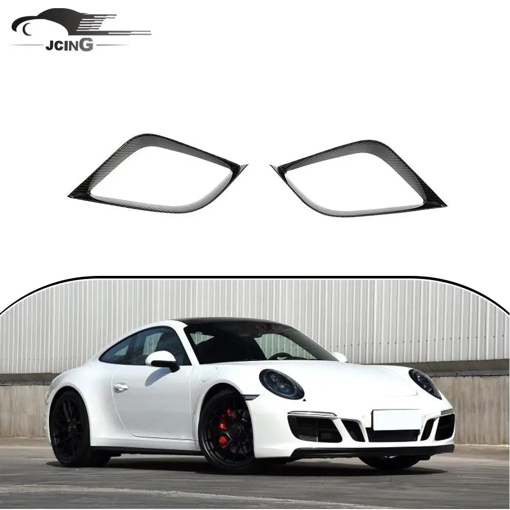 Dry Carbon Fiber Front Bumper Air Vents Cover For Porsche 911 Carrera 4