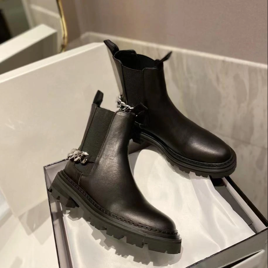 

Wholesale New Arrival Fashion Trending Big Size Women Ladies Ankle Shoes Platform Leather Boots Female