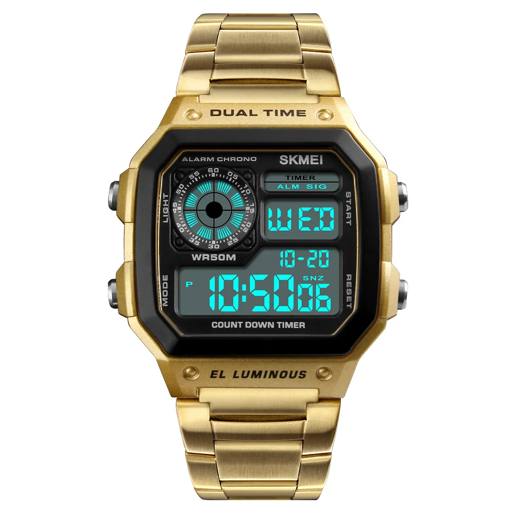 

skmei 1335 digital men's watch multifunction digital wristwatches golden brand watches