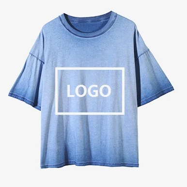 

Low MOQ Custom Logo Retro Double Sizes Cotton Short Sleeve T Shirt, 5 colors