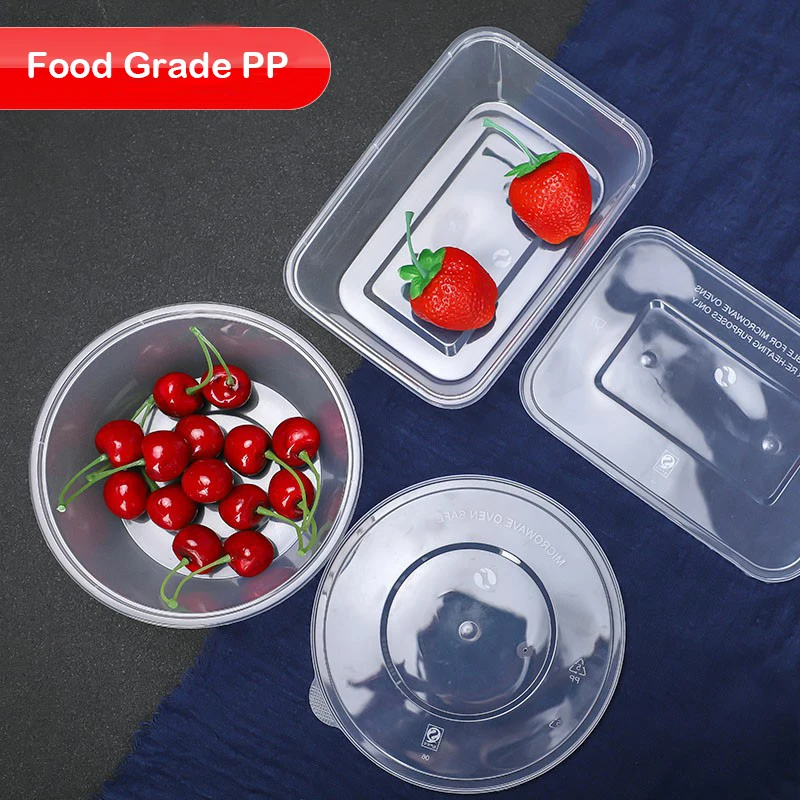 

Round bowls 850ml / 28 oz plastic / pp wholesale disposable food / soup containers for catering