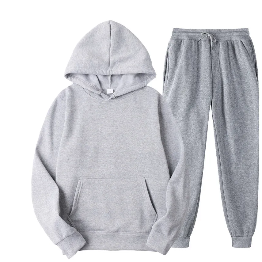 

OEM fall casual unisex men and Women long sleeve hoodies sweatshirts jogget set plain sweat suit