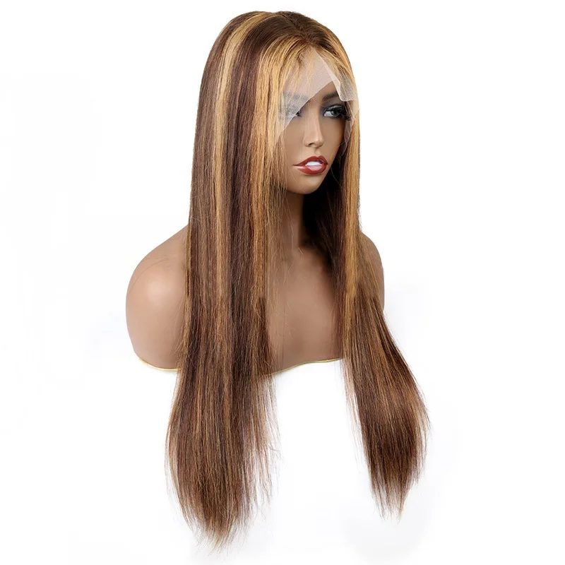 

Free Shipping Premium quality fully human hair wigs straight long natural hair hd lace front wig caps
