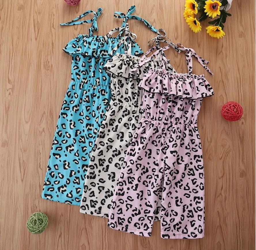 

Kid Girl Summer Leopard Jumpsuits