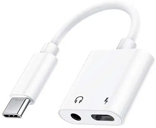 

Type C 2-in-1 USB C to 3.5mm Headphones Adapter PD Fast Charging