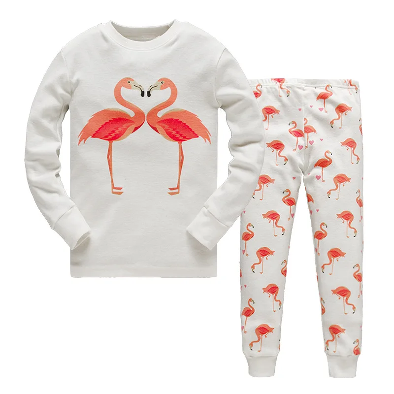 

In Bulk Cotton Animal Cartoon White Solid Plain Casual Girls Sleepwear Boys Pajamas Character Kids Clothing Set Long Sleeve