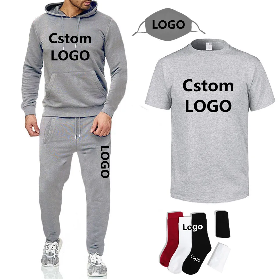 

2021 custom logo unisex plain sport wholesale vendor cotton tracksuit sweatsuit track sweat suit two 2 piece jogger set for men