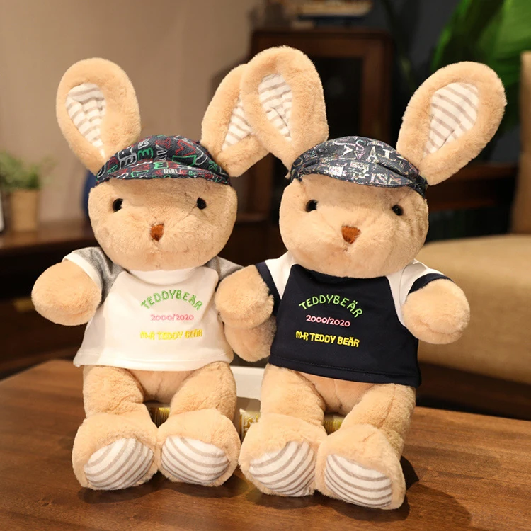 

Wholesale cute hip-hop rabbit bunny plush toy doll girlfriend fancy happy birthday gift