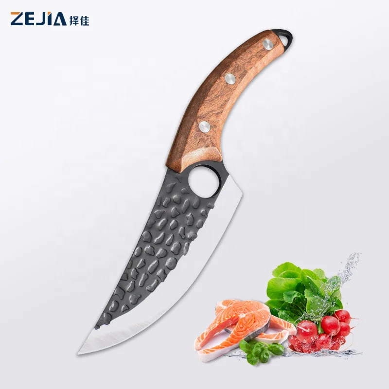 

zejia Professional Serbian Boning Knife High Carbon Steel Butcher Chef Knives For Kitchen