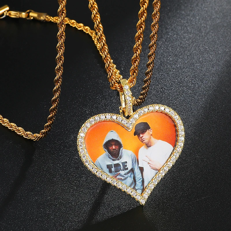Heart Shape Photo Memory Necklace 