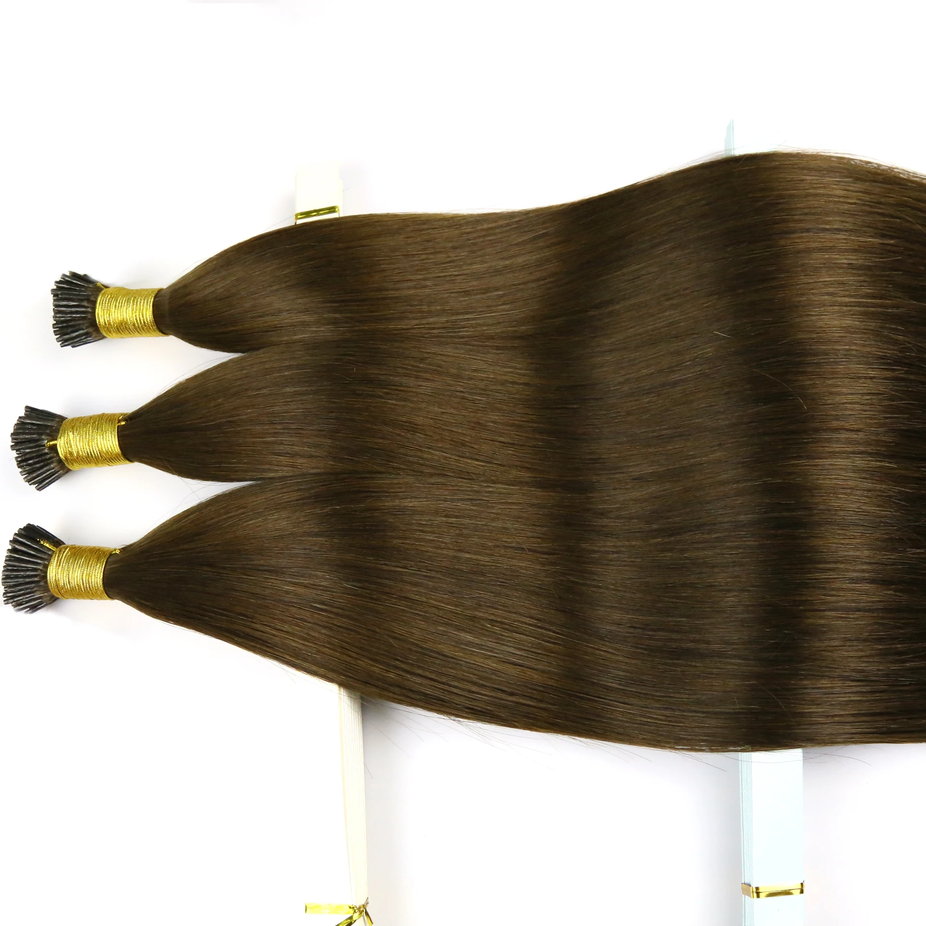 

2021 new arrivals Brown Silky Straight Cuticle Aligned #4 Human Hair 100g Remy Virgin I-Tip Hair Extensions