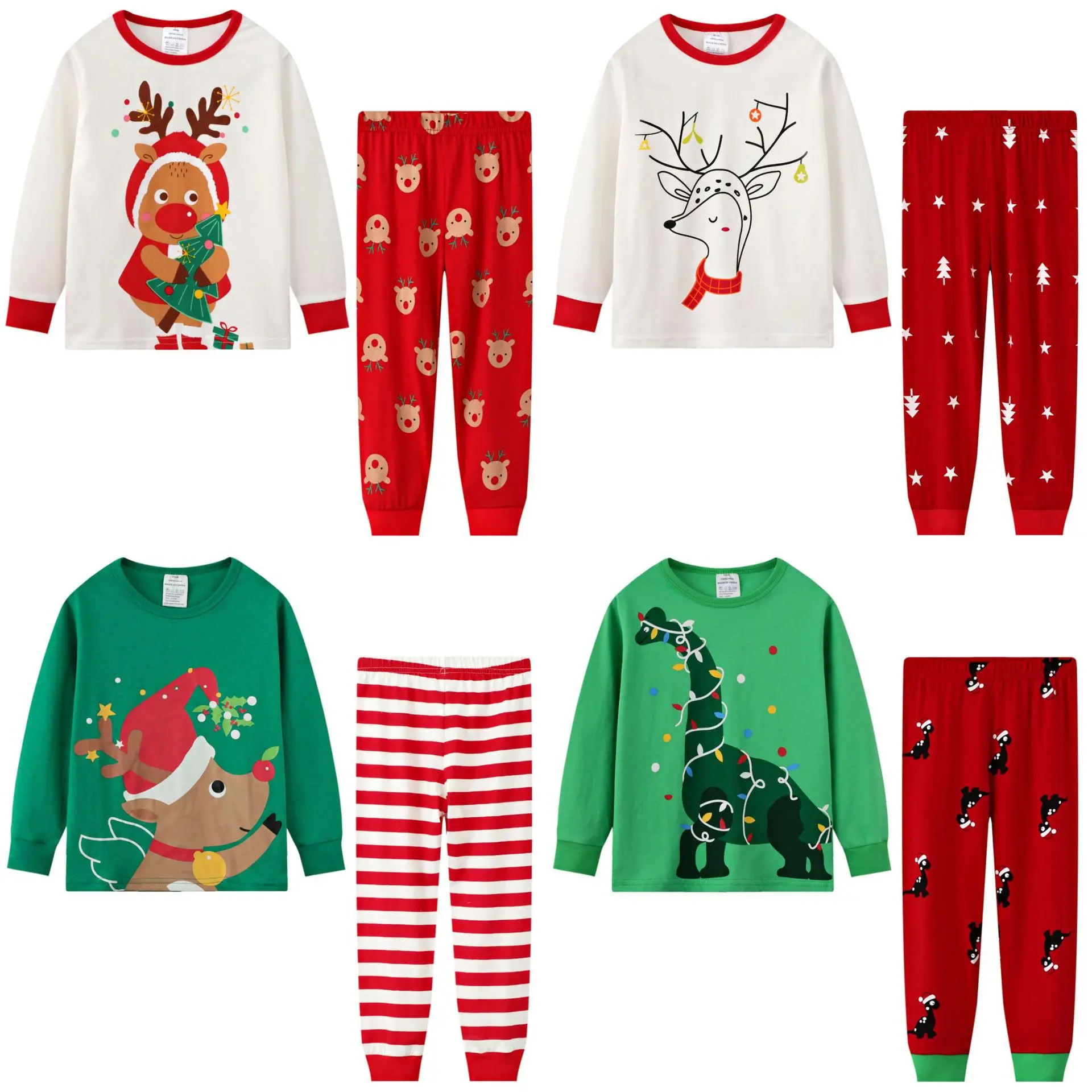 

Wholesale christmas pajamas clothes set kids cotton sleep wear baby boy pajamas sets