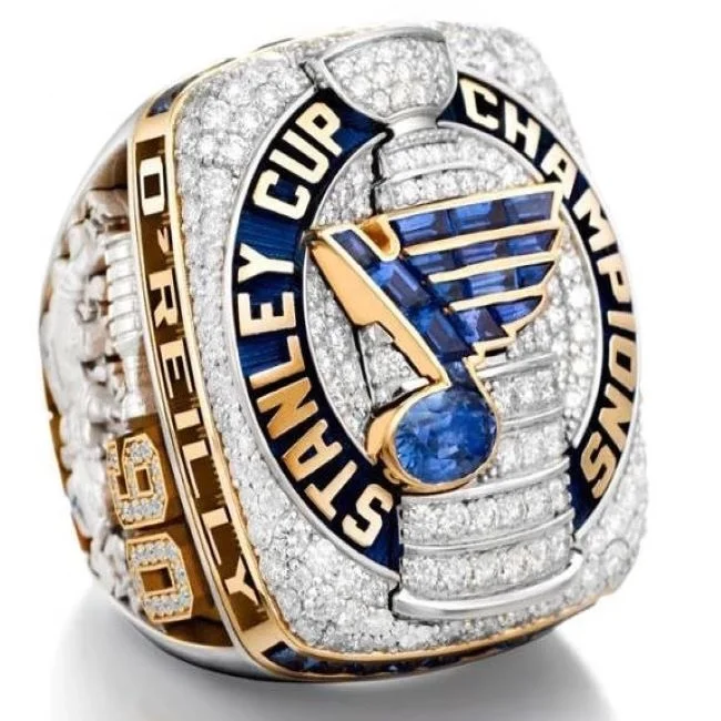 

Amazon popular Custom 2018 2019 St. Louis Blues Stanley Cup Championship Rings, Silver