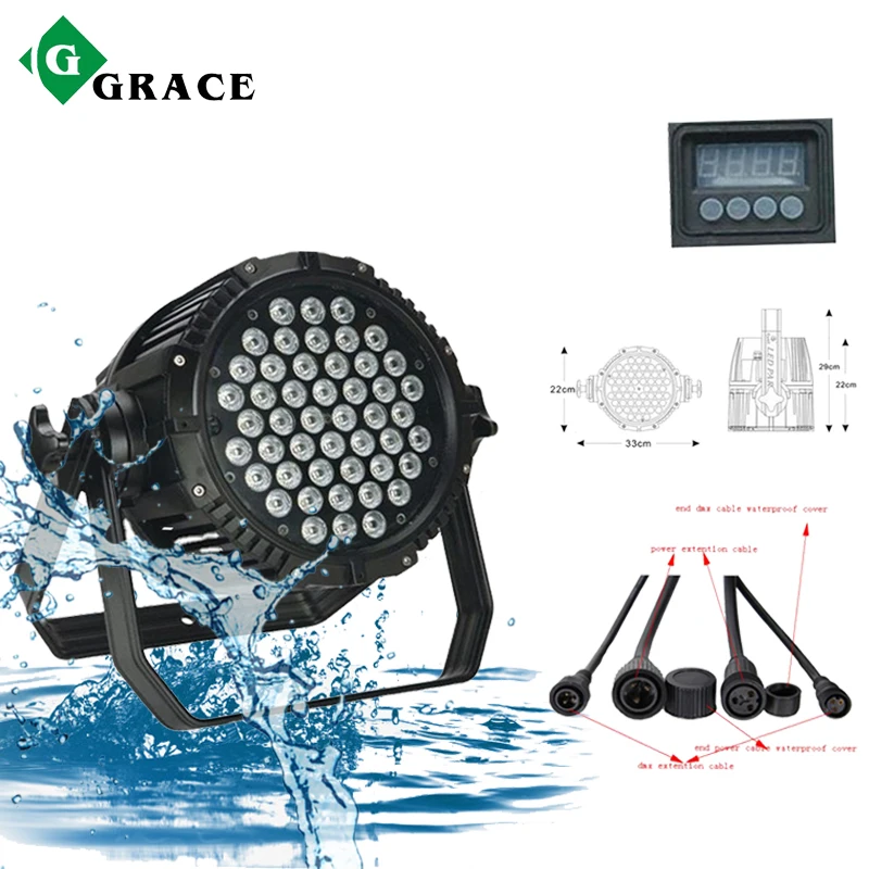 Grace 54x3W RGBW Par Lights IP65 Waterproof LED Stage Light
