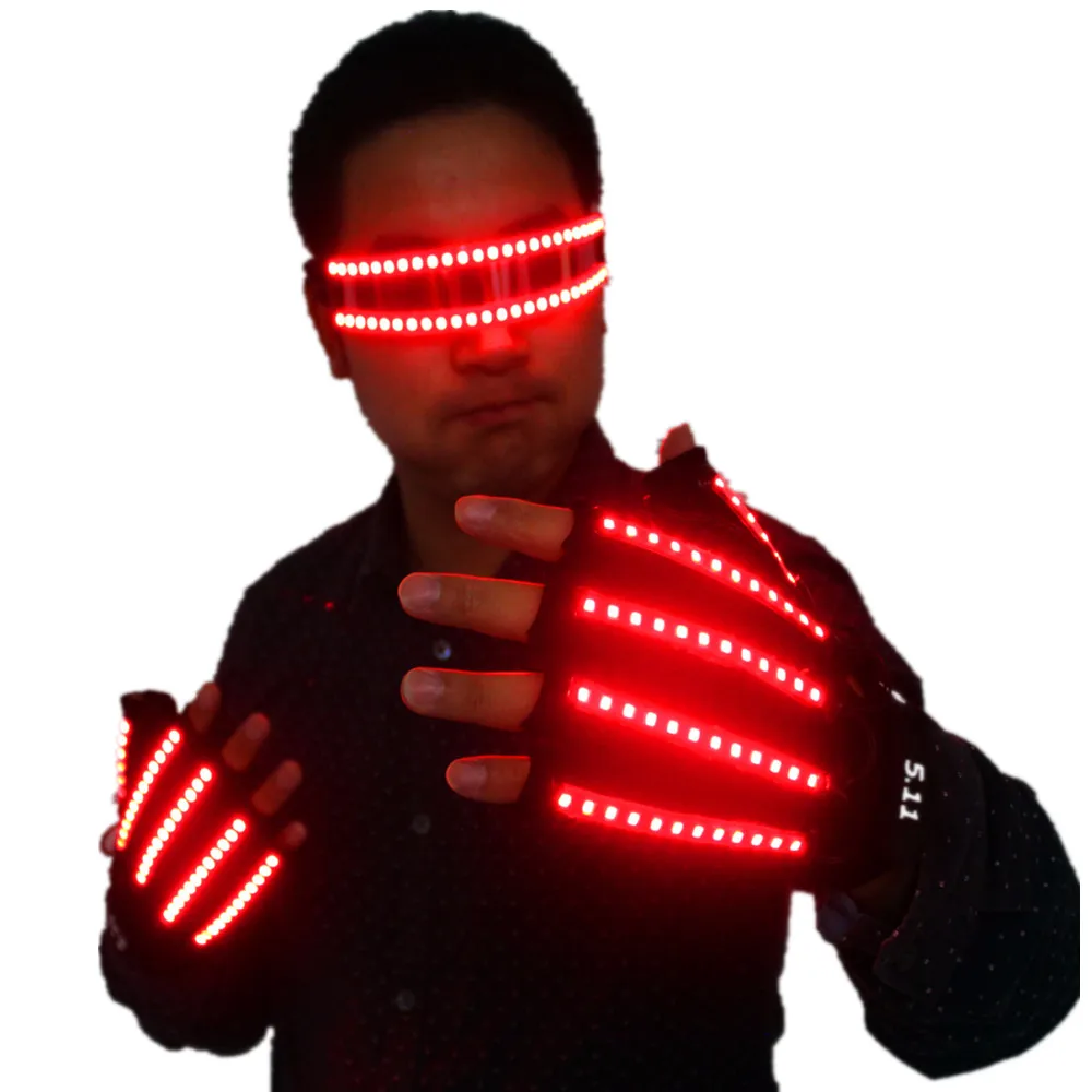 

LED Glow Gloves Rave Light Flashing Finger Lighting Glow Mittens Magic Black luminous gloves Party supplies halloween, Red green blue