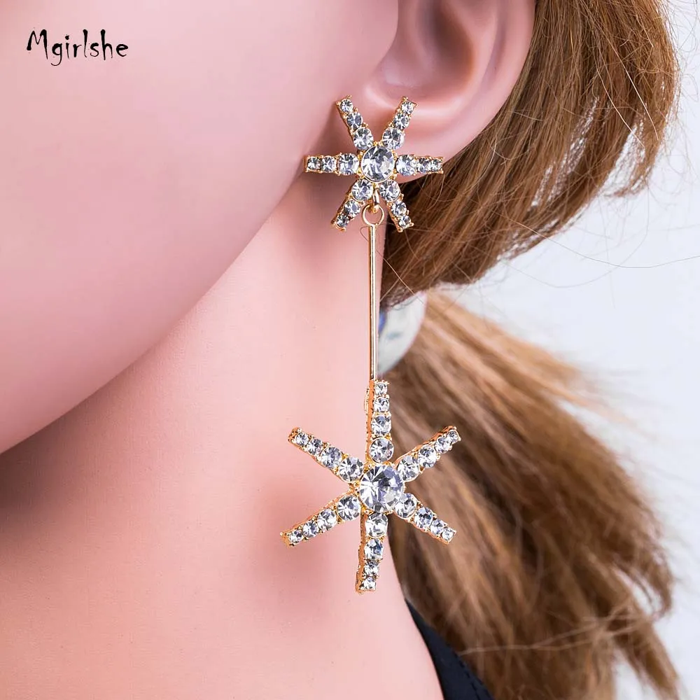 

Mgirlshe Cool Popular Bridal Luxury Jewelry Accessories Earrings Fashion Bling Stars Pedant Elegant Earring Gift for Women